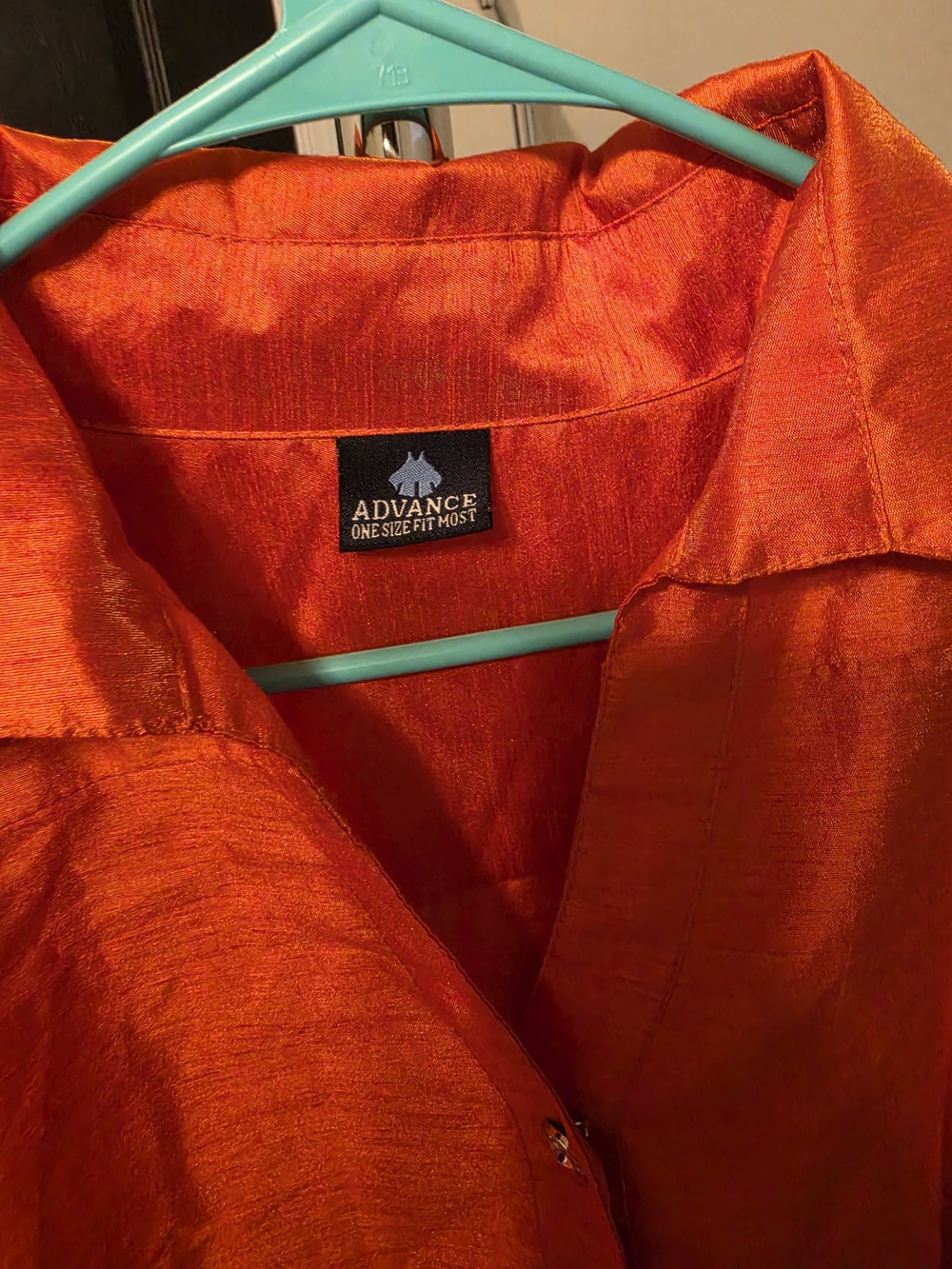 Bright Orange Button-Up Tunic Shirt - Picture 5 of 5